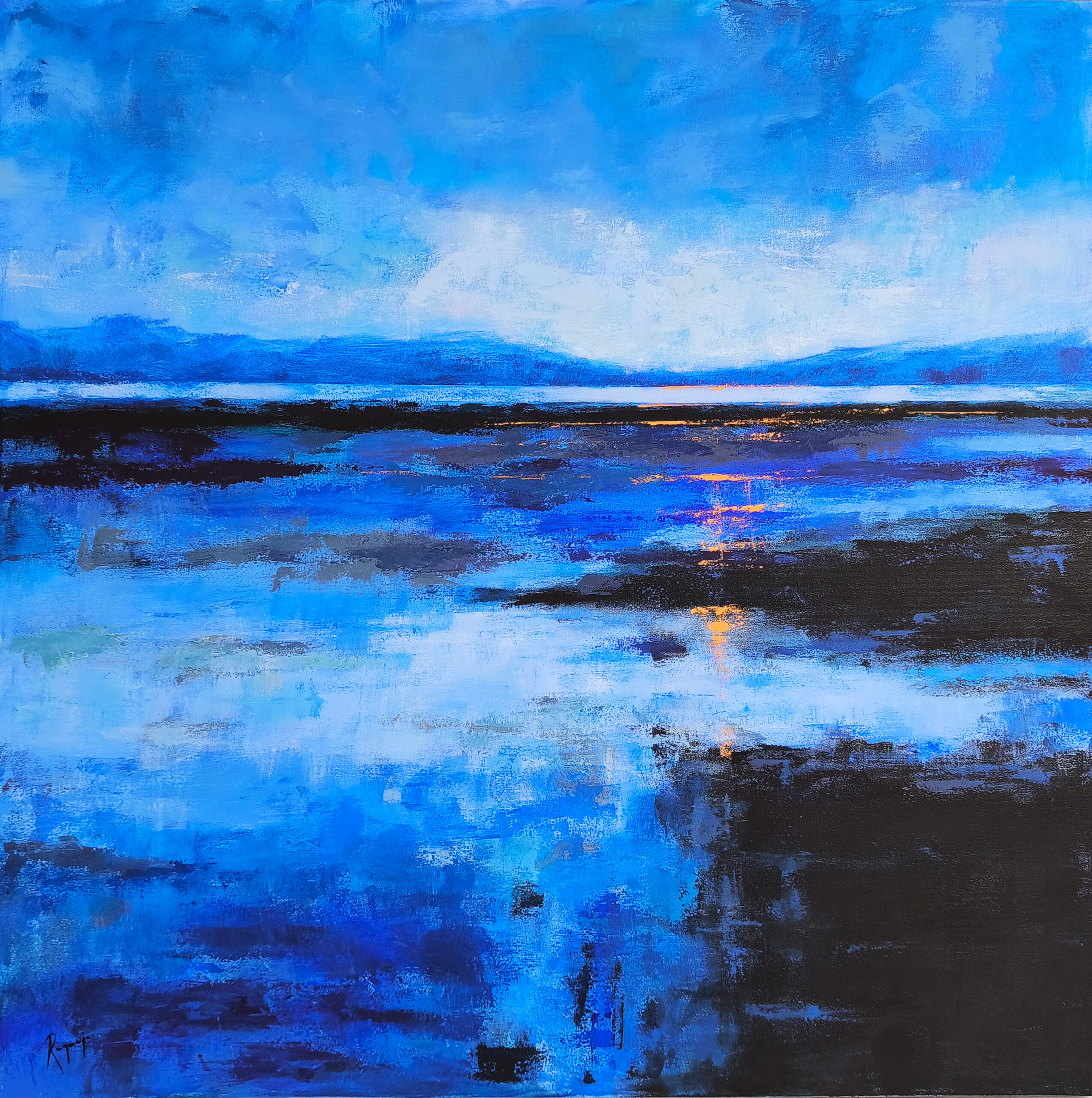 Silencio azul - 100x100 - Acrílico sobre lienzo 3D