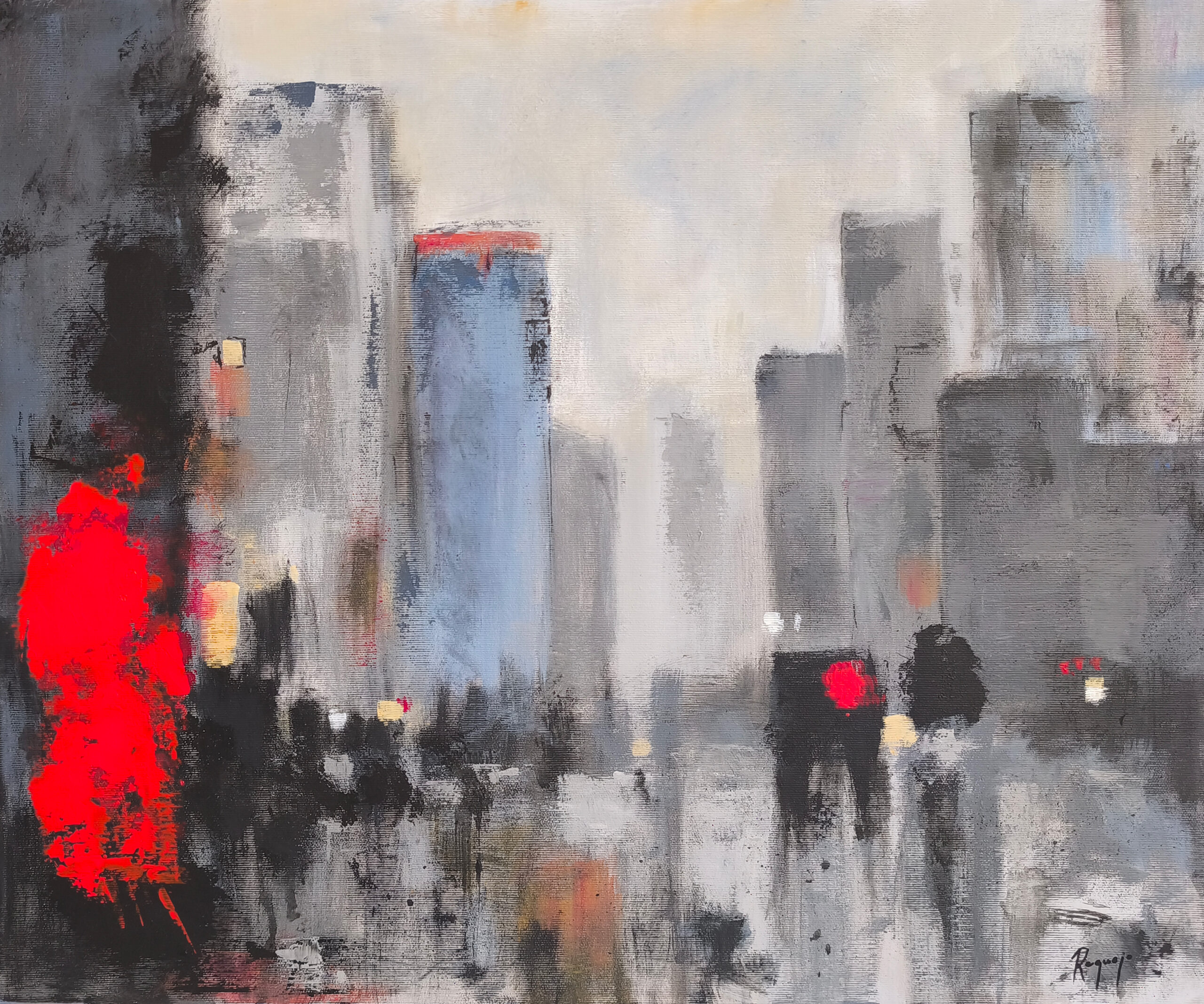 Ciudad velada - 50x60 - Acrílico sobre lienzo 3D