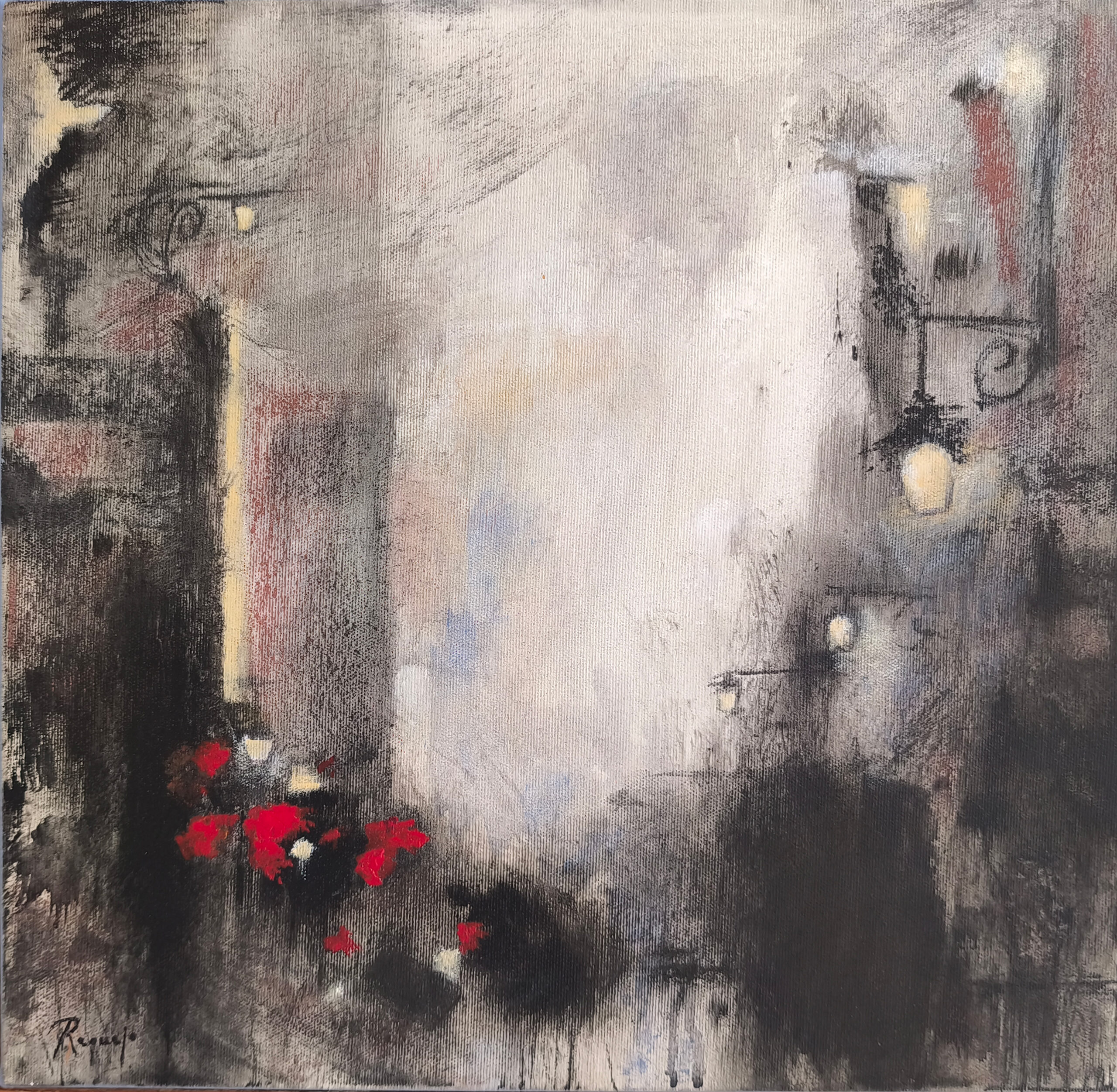 Luces entre las sombras - 40x40 - Acrílico sobre lienzo 3D