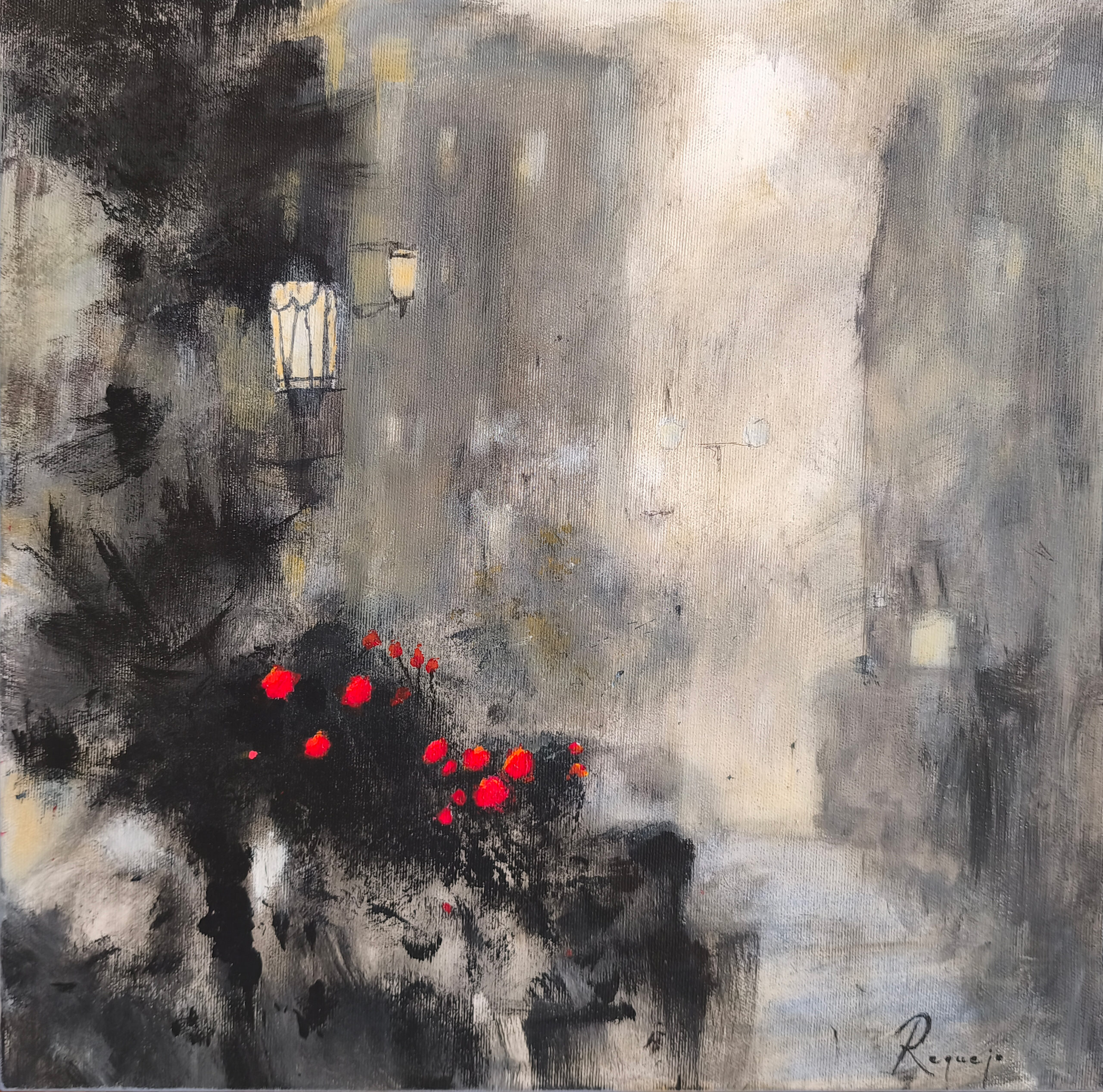 Faroles y silencios - 40x40 - Acrílico sobre lienzo 3D