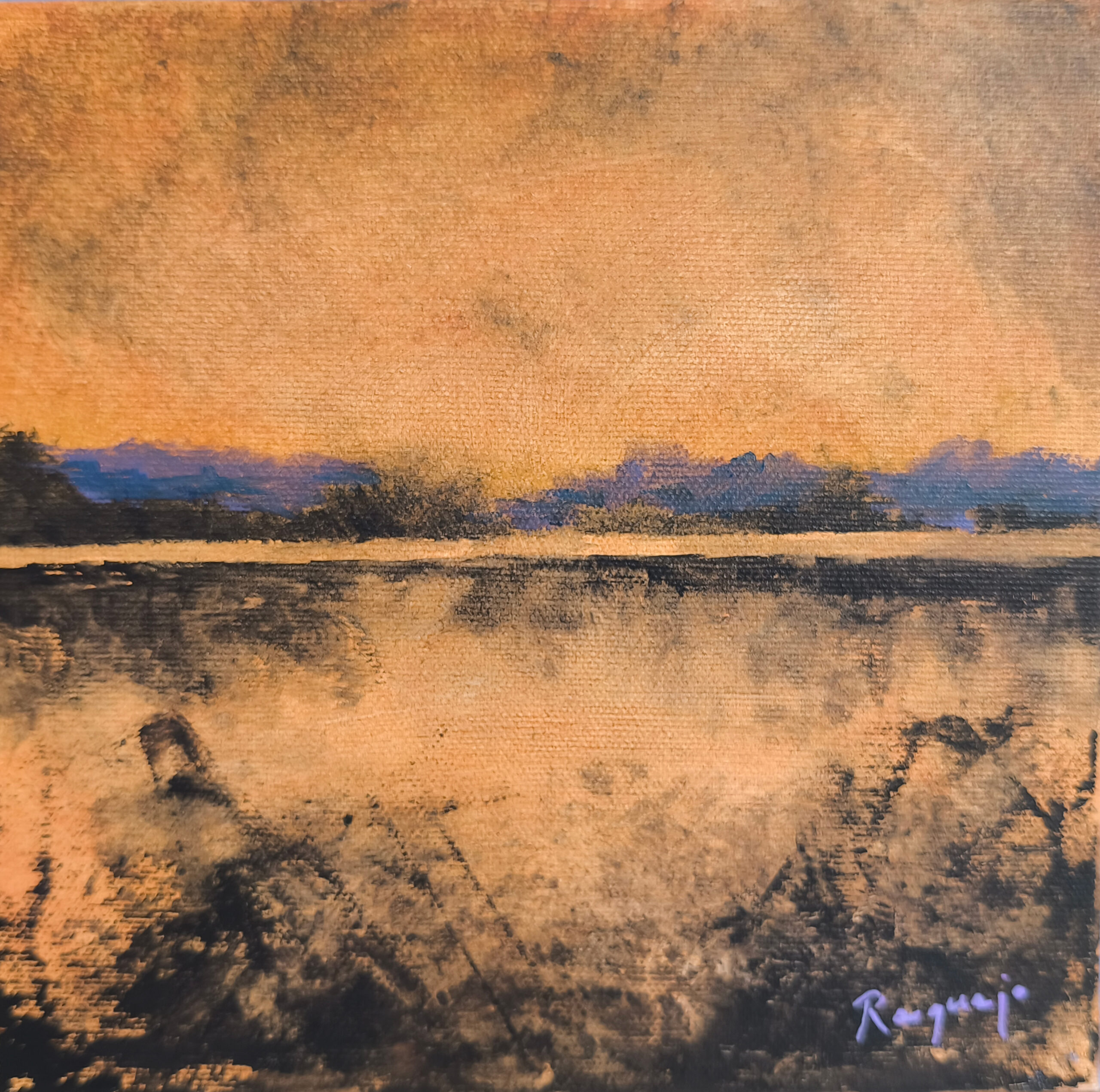 Equilibrio siena - 20x20 - Acrílico sobre lienzo 3D