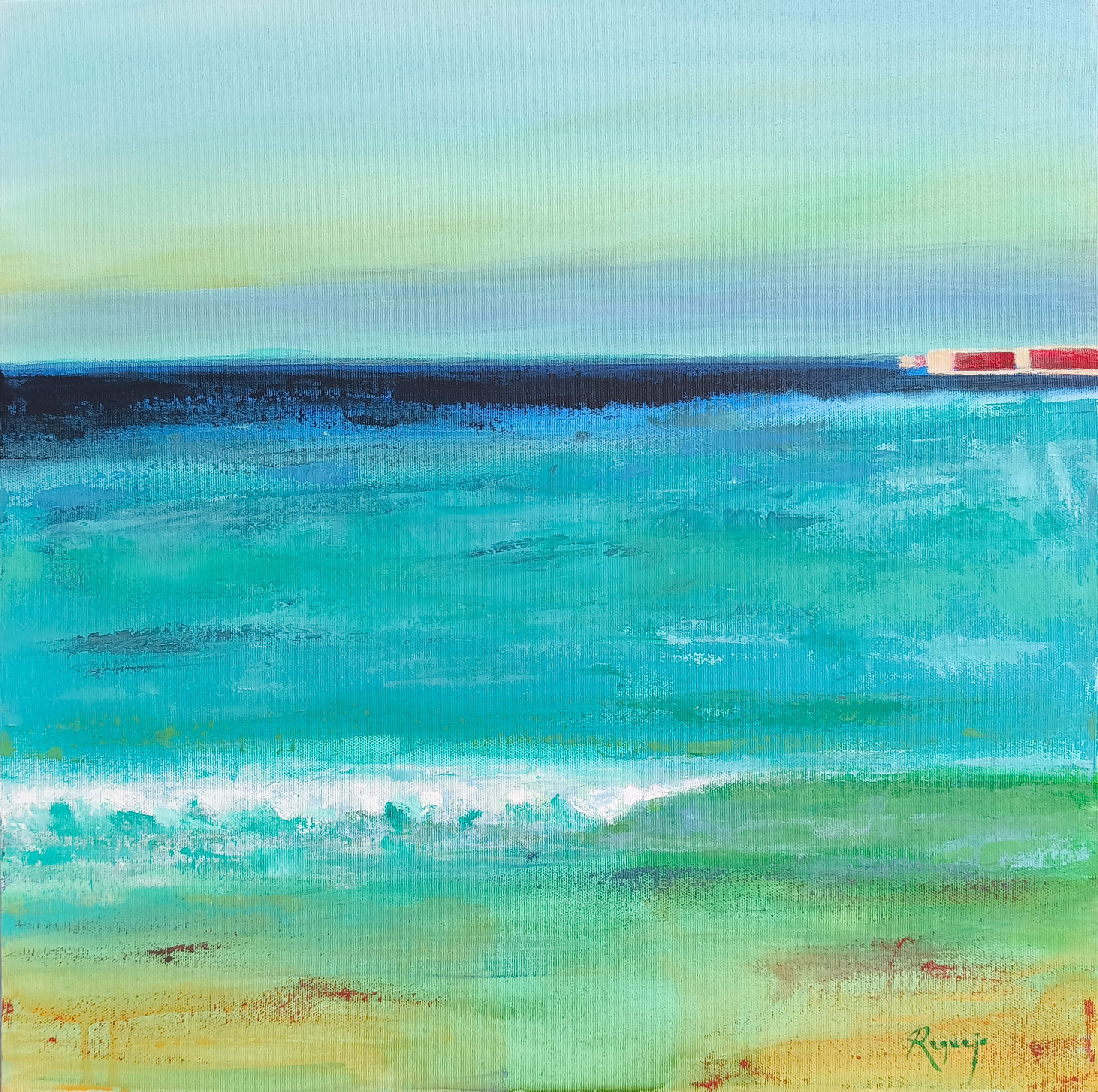 Mar abierto - 50x50 - Acrílico sobre lienzo 3D